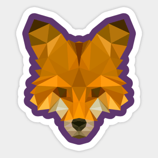 Low Poly Origami Fox Head Sticker